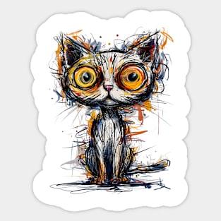 Vibrant Abstract Cat Sticker
